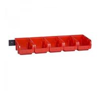 Lot de 5 bacs à bec rouge avec rail ProfiPlus C 2/6 Allit
