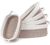 Lot de 5 bacs de rangement empilables, panier, corde en coton, chambre d'enfant, salon, salle de bain