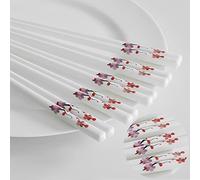 Lot de 5 baguettes en porcelaine réutilisables, passent au lave-vaisselle, excellent remplacement des baguettes en bambou/bois, 24 cm (fleur de prunier / baies d'hiver)