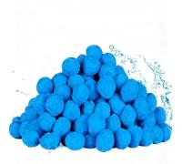 Lot de 5 balles filtrantes de piscine, pour systèmes de filtre à sable, ultrafiltration pour remplacement de médias avec sac en maille, perles en polyester légères et lavables, pour l'eau de piscine