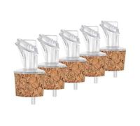 Lot de 5 becs verseurs en plastique avec liège | Large | Convient pour l'huile, le vinaigre, les spiritueux ou les liqueurs