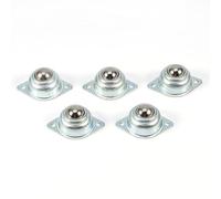 Lot de 5 billes de roulement de transfert |Rouleaux en acier de charge de 15 kg |Boule montée universelle pour systèmes de convoyeurs/manutention de matériaux |Plaqué zinc, trous