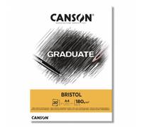 Lot de 5 Bloc 20 feuilles Canson® Graduate Bristol A4 180g/m², très lisse blanc