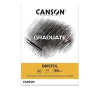 Lot de 5 Bloc 20 feuilles Canson® Graduate Bristol A5 180g/m², très lisse blanc