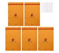 Lot De 5 Blocs Notes - A4 + - 21x 31,8cm - Grands Carreaux - 80 Feuilles - Master