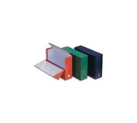 Lot de 5 Boîte transfert Vert pâte FAST, dos de 12 cm, en carton rigide recouvert de papier recylé vert foncé