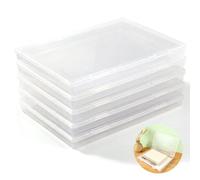 Lot de 5 boîtes d'archives A4 - Boîte à documents transparente en plastique empilable avec couvercle - Boîte multifonction robuste et portable pour documents, lettres, albums de scrapbooking