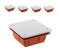 Lot de 5 boîtes de dérivation à encastrer 92 x 92 x 45mm - Rouge - Zenitech