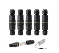 Lot de 5 boîtes de jonction d'extérieur étanches IP68 3 Voies 5 Pièces, Boîte de Dérivation Étanche pour Câbles Ø4-10mm, Raccord Rapide avec Bornes à Pression, Connecteur Pour Jardin Terrasse Extérieu