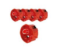- Lot de 5 boîtes placo pour appareillage vis & griffes - Ø85x40mm avec vis - Rouge