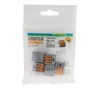 Lot de 5 bornes automatiques à levier, 2,5 mm² pour rigide et souple WAGO G