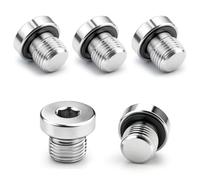 Lot de 5 bouchons de raccord de tuyau à tête hexagonale G1/8" avec joints en caoutchouc