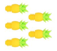Lot de 5 bouchons de vin uniques avec motif ananas - Construction en silicone - Cadeau idéal