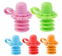 Lot De 5 Bouchons En Silicone Anti-fuite, Anti-Déversement Bouchon De Bouteille En Silicone, Remplacement Bouchon De Bouteille D'eau Pour Bébé Pour Un Pique-nique Scolaire Itinérant En Voiture