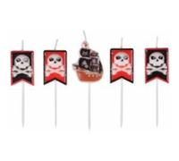 Paris prix Bougies anniversaire pirates x5 - Rouge
