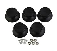 Lot de 5 boutons de rechange pour couvercle de casserole, poêle à frire, bouilloire, résistant à la chaleur, en plastique noir
