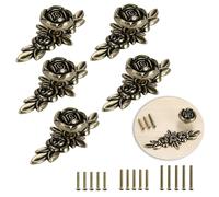 Lot de 5 boutons de tiroir en forme de rosette, poignées d'armoire pour penderies, buffets et commodes à couvercle, boutons décoratifs pour meubles d'intérieur (100 mm, bronze antique)