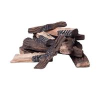 Lot de 5 bûches artificielles décoratives pour gaz ou éthanol | Cheminées en bois synthétique résistant à la chaleur avec texture naturelle, accessoires de foyer léger en céramique