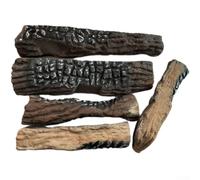 Lot de 5 bûches de cheminée en céramique, bois artificiel résistant à la chaleur pour cheminées au gaz ou au bioéthanol, insert décoratif réaliste, oxyde de magnésium faux
