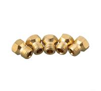 Lot de 5 buses en laiton pour plaque de cuisson à gaz M6 x 0,75 pour kit | Construction en laiton massif, filetage M6 x 0,75, 9 mm de hauteur, 7 mm plat pour le dessus, pour une résistance durable à