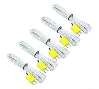 Lot de 5 câbles de mesure de thermocouple de type K - Détection rapide de -50 à 400 °C - Résistant à la chaleur - Pour contrôle de four industriel - 300 cm - Jaune (5 m)