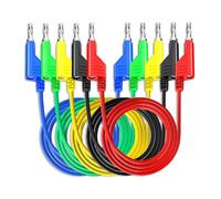 Lot de 5 câbles de test banane vers fiche banane, 4 mm, fiche banane mâle vers mâle en silicone flexible pour test électrique multimètre 1000 V/15 A 1 m