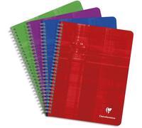 Lot de 5 cahiers - 17x22cm - Avec spirales - Grands carreaux - 180 pages - Clairefontaine