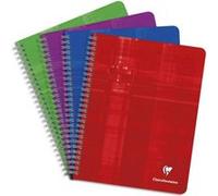 Lot de 5 cahiers - 17x22cm - Avec spirales - Grands carreaux - 180 pages - Clairefontaine