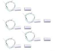 Lot de 5 capteurs de porte à contact magnétique filaire pour blanc | Matériau ABS, écart de 13-25 mm, sortie, pour alarme instantanée, magasins, maisons, garages, lot de 5