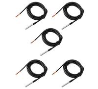 Lot de 5 Capteurs de Température pour DS18B20 Étanches avec Câble 1 m, Sonde pour DS18B20 Inox, Compatible avec Arduino, Compatible avec Raspberry Pi, Compatible avec Shelly Plus Addon