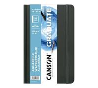 Lot de 5 Carnet 28 feuilles Canson® Graduate Aquarelle 14x21,6 250g/m², papier double face grain fin / grain léger blanc