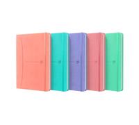 Lot de 5 Carnet Signature broché A5, 160p./80 feuilles 90g/m², quadrillé 5x5 + marge, coloris pastel assortis (5)