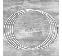 Lot de 5 Cercles métalliques Blanc 40 cm de diamètre pour Abat-Jour, Anneaux epoxy Attrape rêves