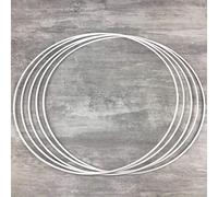 Lot de 5 Cercles métalliques Blanc diam. 45 cm pour Abat-Jour, Anneaux epoxy Blanc Attrape rêves