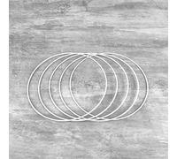 Lot de 5 Cercles métalliques Blanc diamètre 18 cm pour Abat-Jour, Anneaux epoxy Attrape rêves