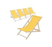 Ecd germany Lot de 5 chaises longues de jardin - Jaune