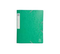 EXACOMPTA Lot de 5 Chemises 3 rabats et élastique Exatobox dos de 4 cm, en carte lustrée 5/10e vert G