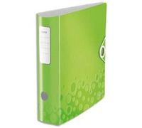 Lot de 5 Classeurs à levier WOW 180° en polypropylène. Dos 75mm. Fermeture par élastique. Coloris vert G