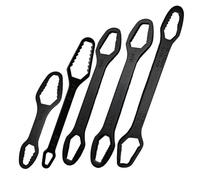 Lot de 5 clés dynamométriques universelles pour voiture ouble tête autoserrante, outil universel pour voiture, pour garage, boulons, vélo, vélo, appareils ménagers, meubles, douche, salle de
