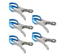 Lot de 5 clips de protection pour piscine hors sol, pinces de piscine en métal, attaches sécurisées, accessoires de piscine coupe-vent, en acier inoxydable avec film de protection pour piscines à bord