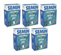 Lot de 5 colles en poudre pour papiers peints vinyls et intissés Semin - boite de 300g