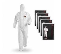 Lot de 5 Combinaisons de Protection Chimique Microporeuses CAT III Type 5-B 6-B 65g/m2 Antistatique Taille XL - NOVAGO