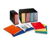 Lot de 5 conteneurs noir + 5 chemises coloris assortis carton rigide Alpina. Dos 1,5cm. Noir G