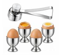 Lot de 5 coquetiers empilables en acier inoxydable pour la maison et la cuisine (argenté)