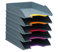 Lot de 5 corbeilles à courrier Durable Varicolor® gris foncé