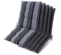 Lot de 5 coussins Beautissu Sun-NL pour dossier de siège, 105 x 50 x 8 cm, rayures anthracite