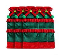 Lot de 5 couvercles de bouteille de vin de Noël pour velours 15 x 30 cm | Peluche pour tissu en velours Facile à utiliser Convient aux bouteilles standard Parfait pour la décoration de table festive