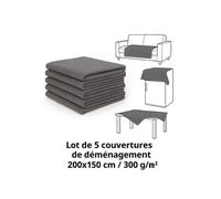 Lot de 5 couvertures 150 x 200 cm de déménagement 2x1 5 m Dressing Malin