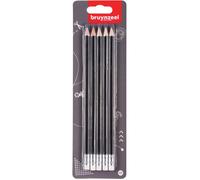 Lot De 5 Crayons Graphite Hb - Embout Gomme - Bruynzeel