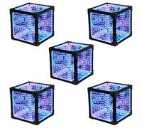 Lot de 5 cubes lumineux LED Infinity 3D à changement de couleur avec application et télécommande, synchronisation de la musique, lumière d'ambiance de bureau pour jeux et décoration d'intérieur, 10 cm